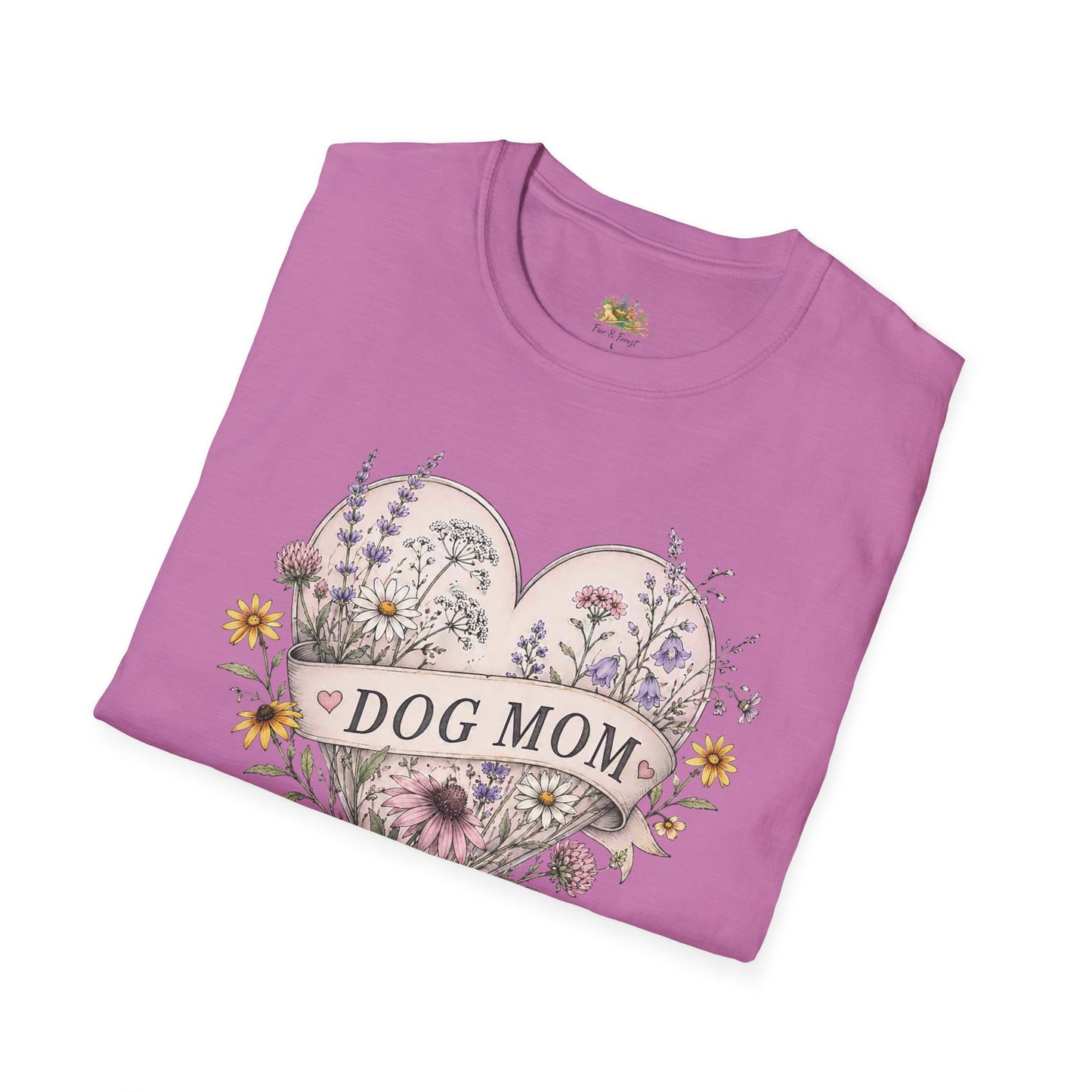 Dog Mom Floral Heart T-Shirt