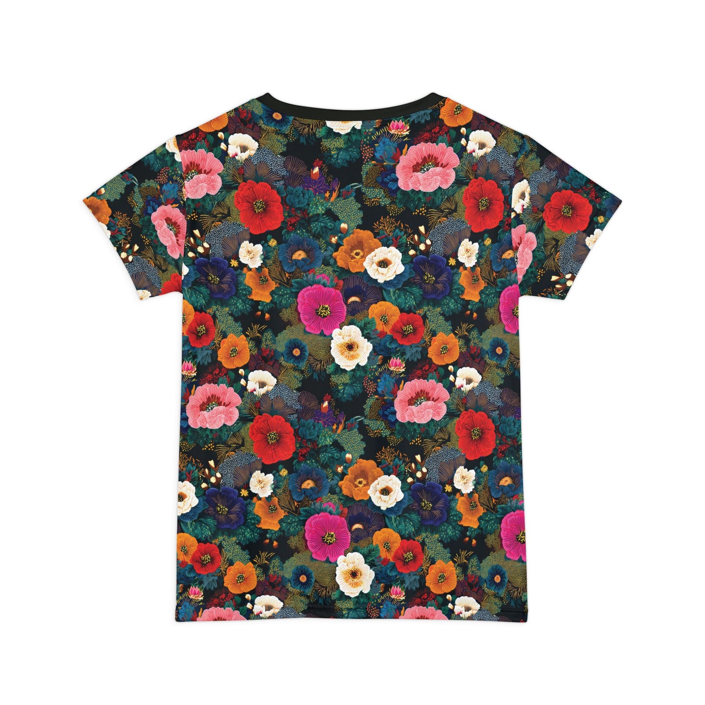 Women's Floral All-Over Print Tee — Vibrant Garden Flowers Pattern
