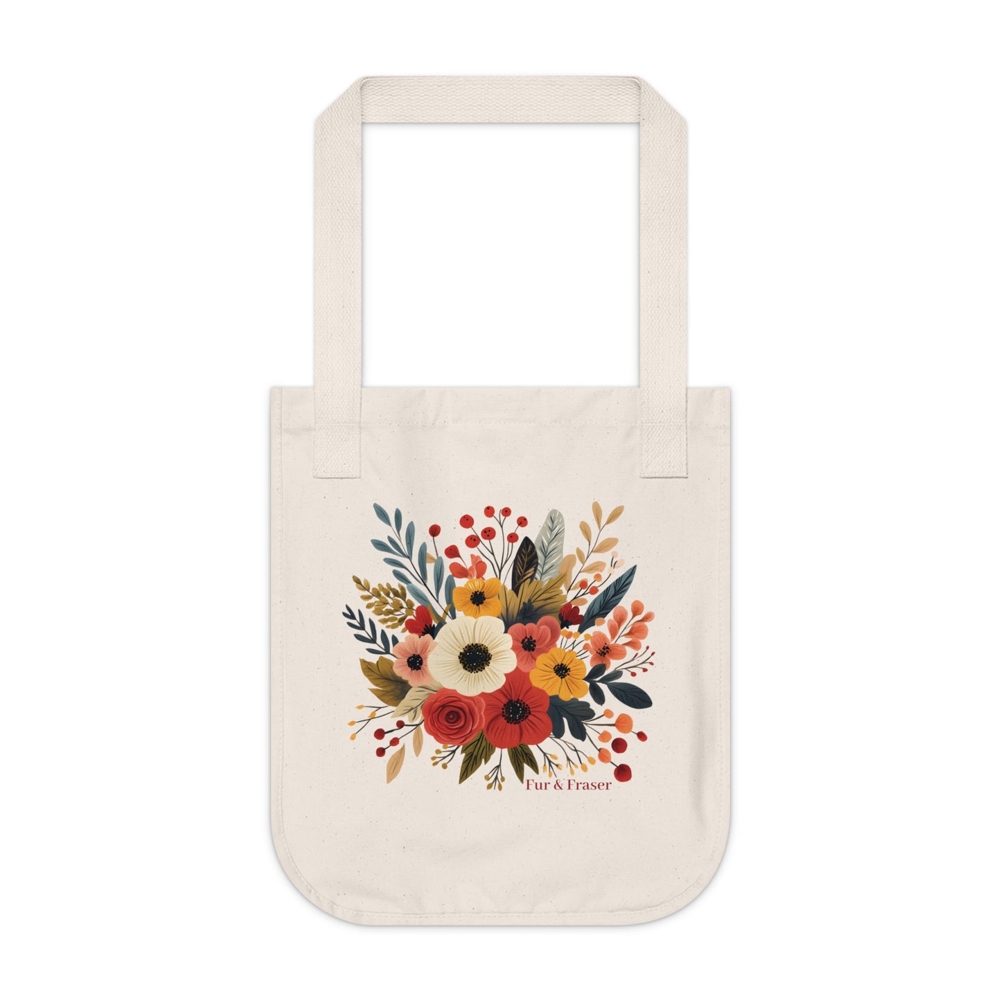 Floral Bouquet Tote Bag — Organic Canvas Grocery & Market Bag