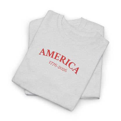 Unisex Embroidered America 1776-2026 T-Shirt (Heavy weight Tee)