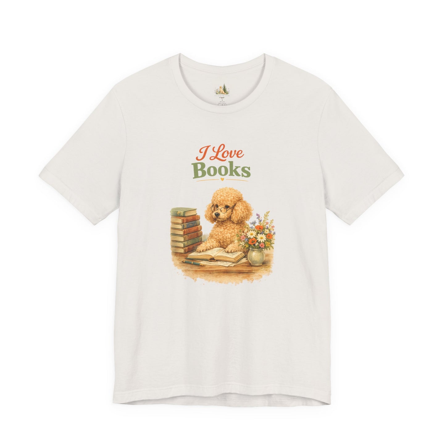 I Love Books T-Shirt — Cute Poodle Reading Graphic Tee