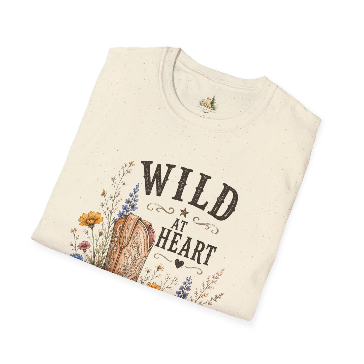 Wild at Heart Cowboy Boot T-Shirt – Floral Western Graphic Tee (Light Weight, Ultra Soft Tee)