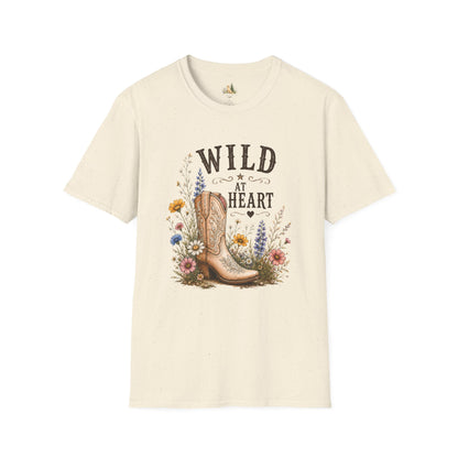 Wild at Heart Cowboy Boot T-Shirt – Floral Western Graphic Tee (Light Weight, Ultra Soft Tee)