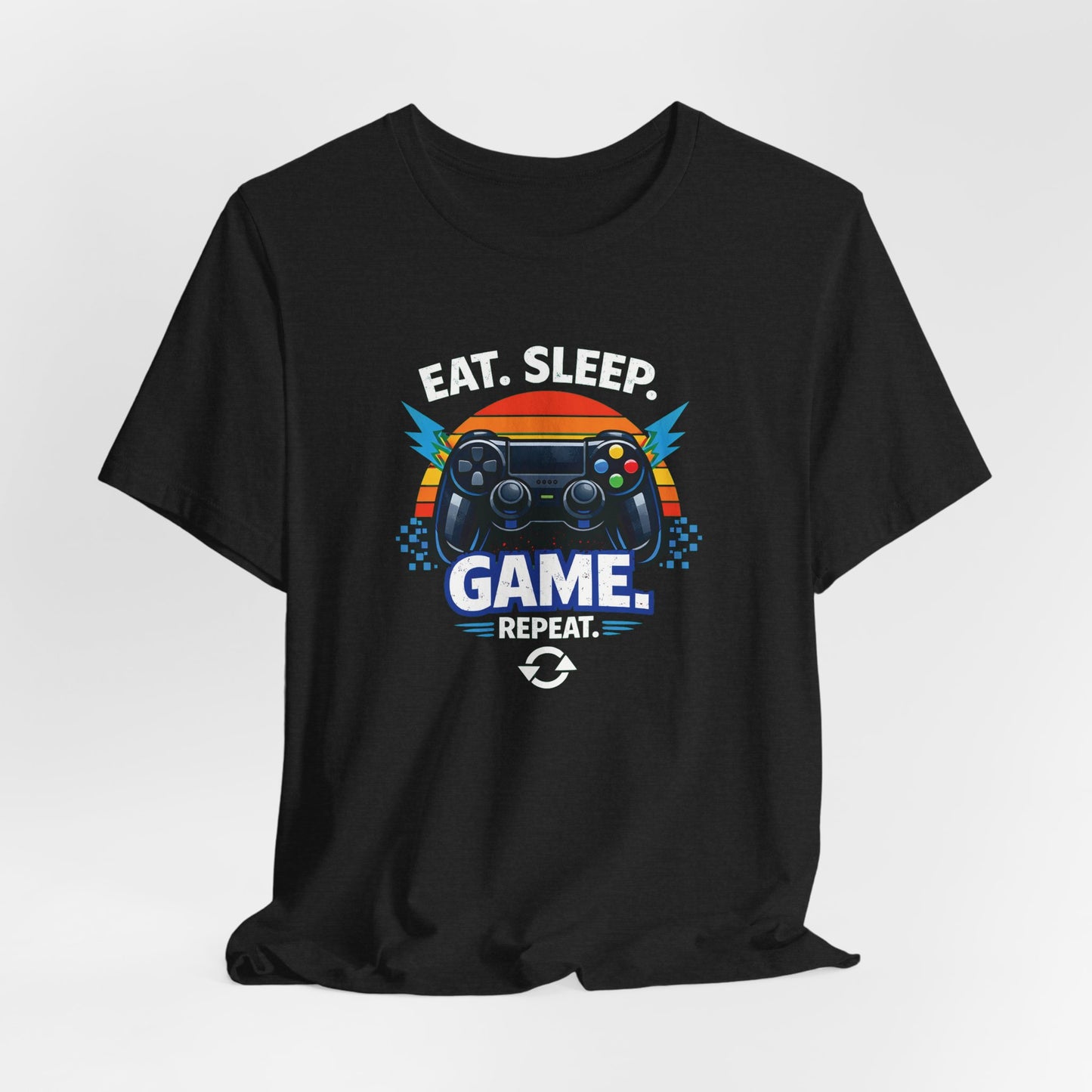 Gaming Controller Graphic Tee — "GAME" Retro Sunset Video Game T-Shirt