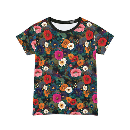 Women's Floral All-Over Print Tee — Vibrant Garden Flowers Pattern