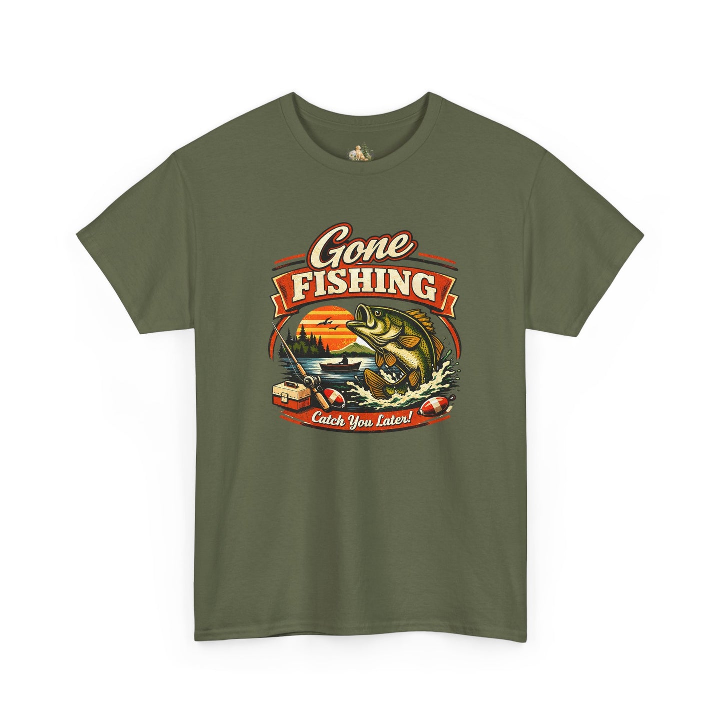 Gone Fishing Graphic Tee — "Gone Fishing, Catch You Later" Fishing T-Shirt (Heavy Weight Tee)