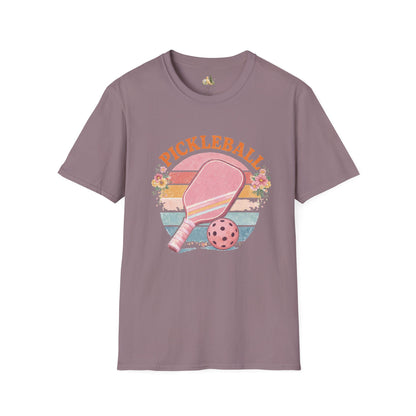 Pickleball Retro Paddle T‑Shirt — Vintage Floral Pickleball Tee Light Weight, Ultra Soft Tee