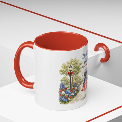 Walk in the Park girl with dog Mug | Accent coffee mug 11oz 15oz