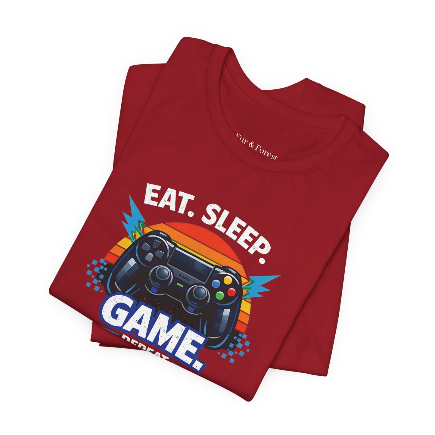 Gaming Controller Graphic Tee — "GAME" Retro Sunset Video Game T-Shirt