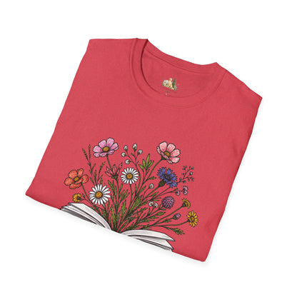 Floral Book Tee — “Just One More Chapter” Graphic T-Shirt