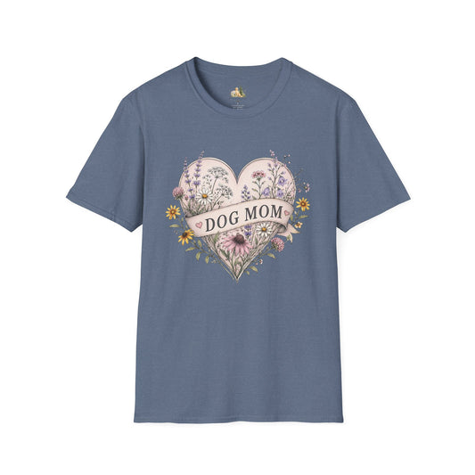Dog Mom Floral Heart T-Shirt (Light Weight, Ultra Soft)