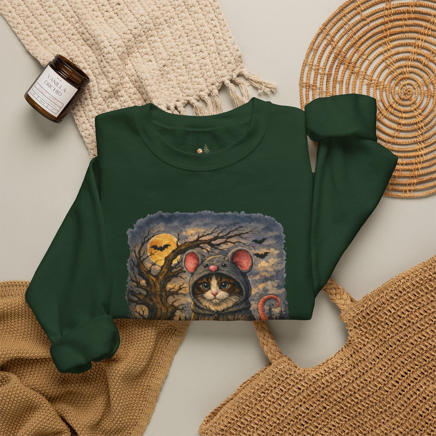 Halloween Cat/Mouse Sweatshirt – What Tails Lurk Behind The Pines Collection