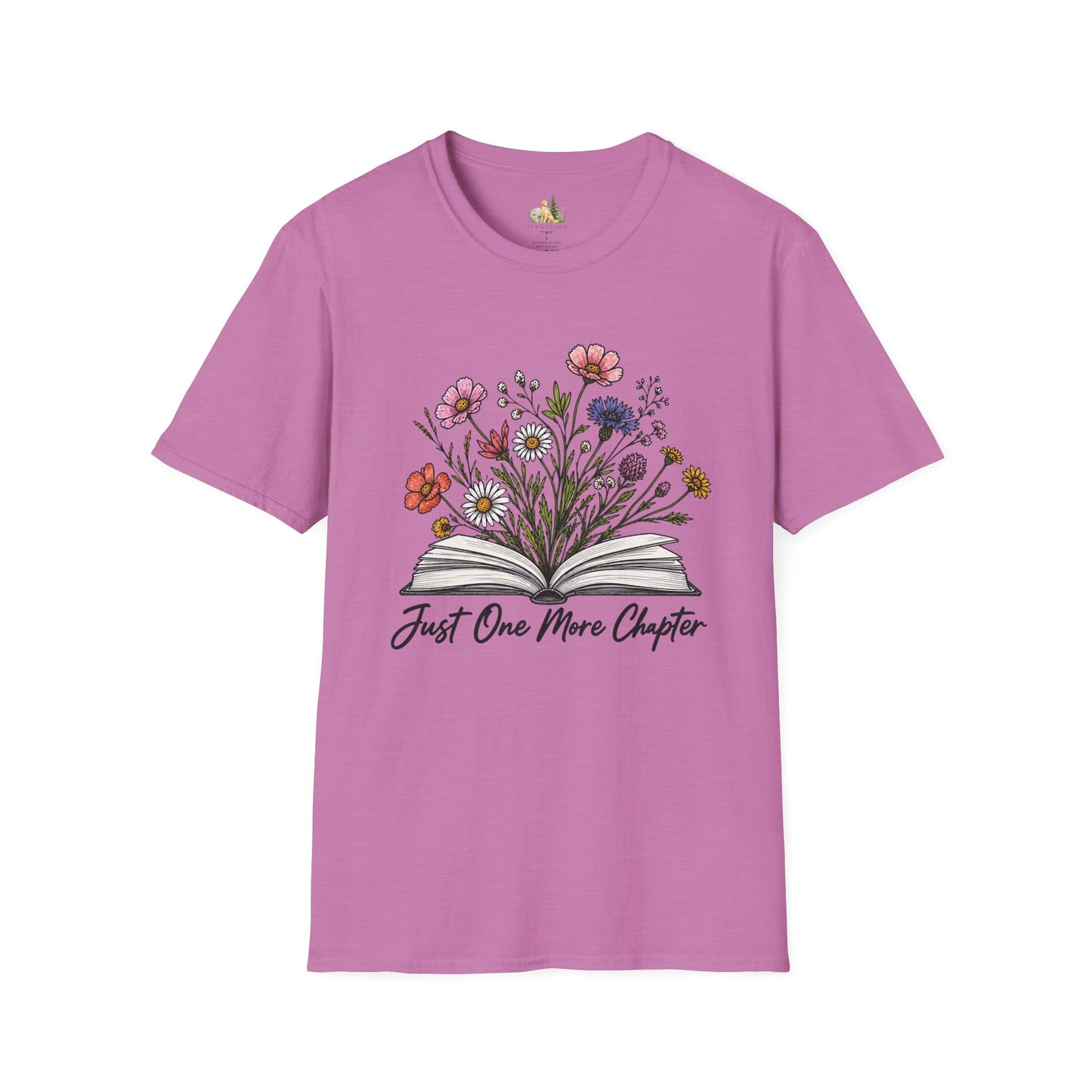 Floral Book Tee — “Just One More Chapter” Graphic T-Shirt