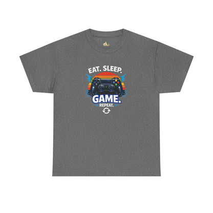 Gaming Controller Graphic Tee — "GAME" Retro Sunset Video Game T-Shirt (Heavy Weight Tee)