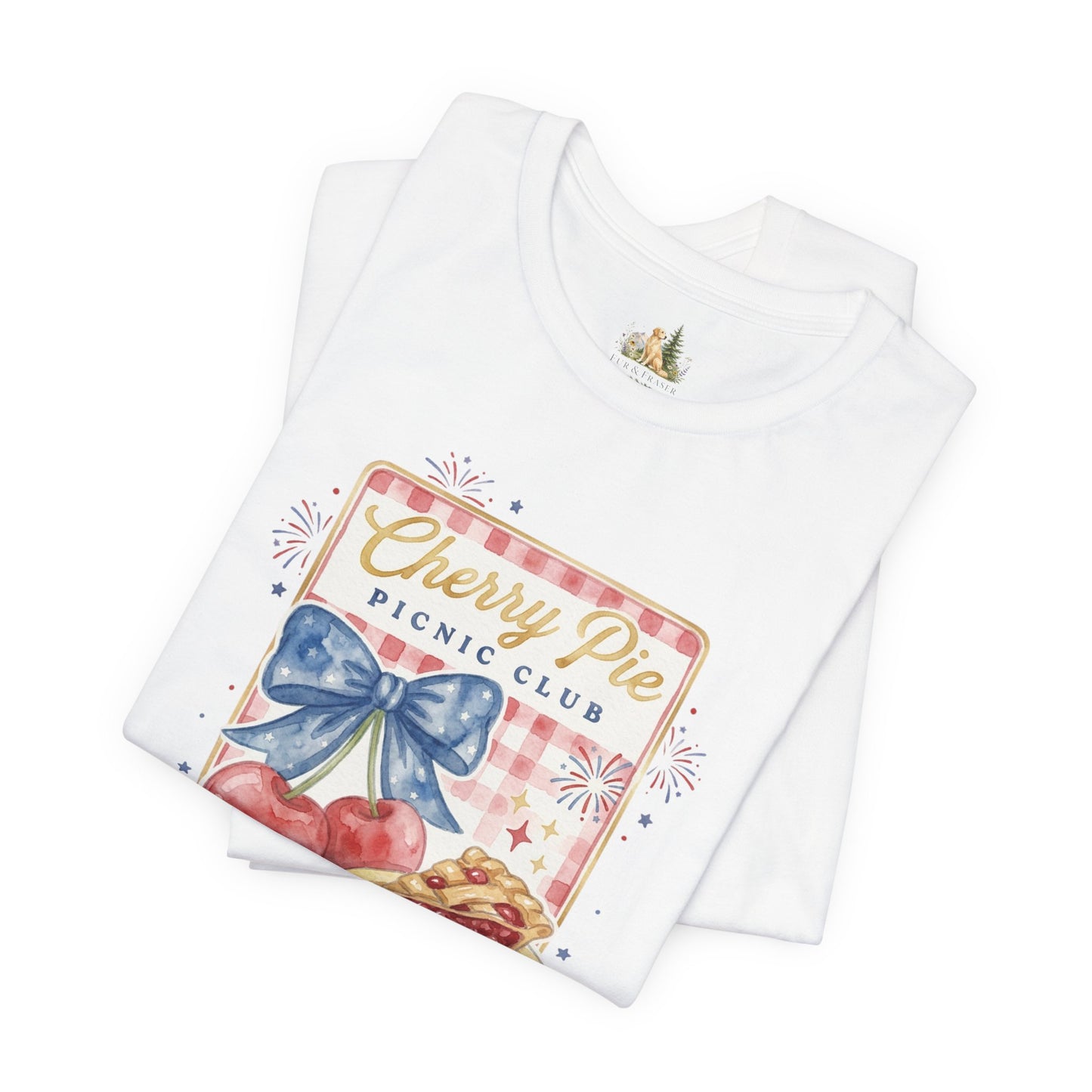 Cherry Pie Picnic Club Tee | 4th of July Retro Americana, vintage flag stars