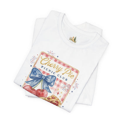 Cherry Pie Picnic Club Tee | 4th of July Retro Americana, vintage flag stars