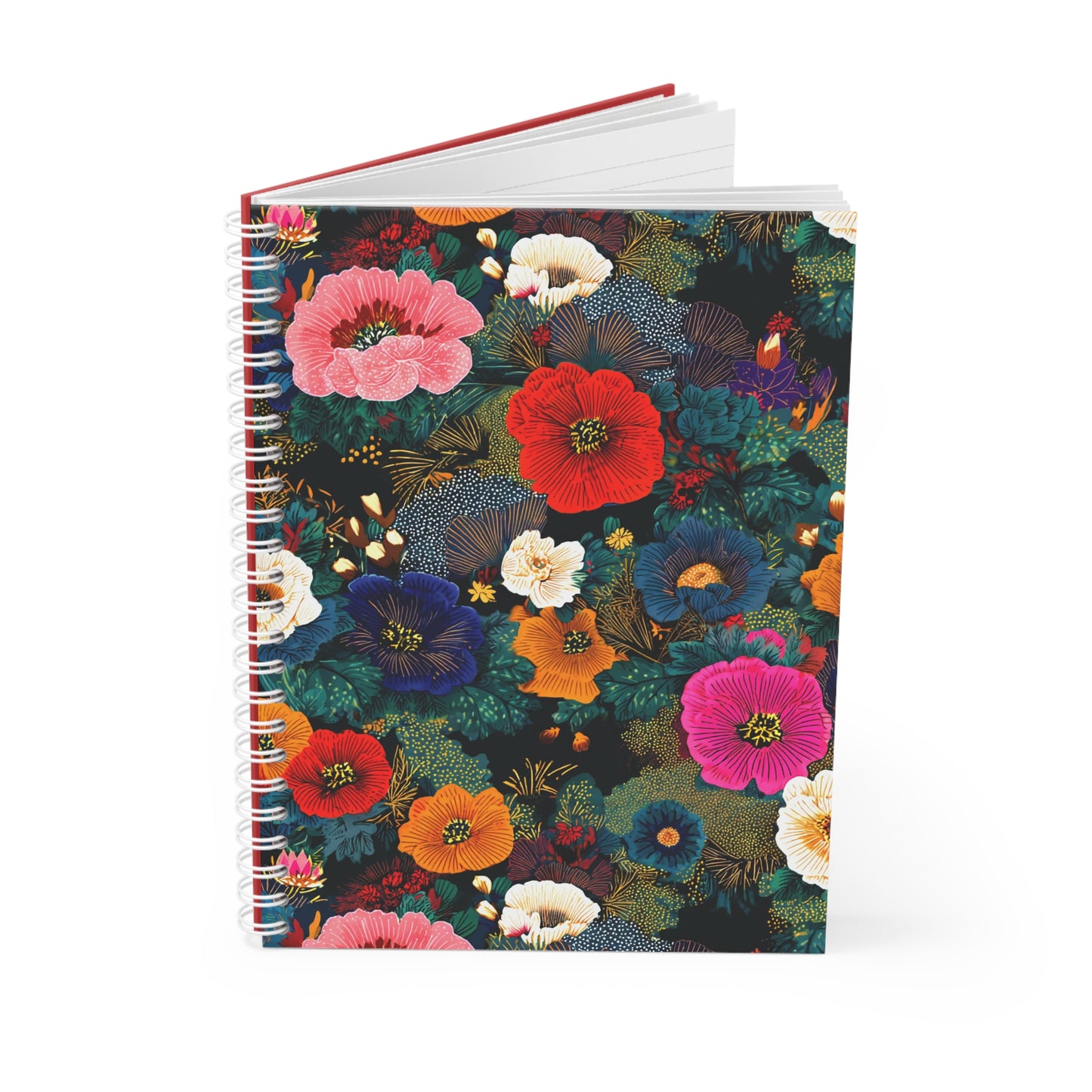 Floral Burst Spiral Notebook — Colorful Botanical Journal for Notes & Planning