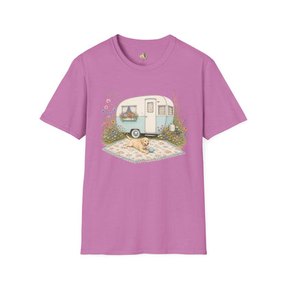 Vintage Camper T-Shirt — Cozy Caravan & Picnic Design(Light Weight, Ultra Soft)