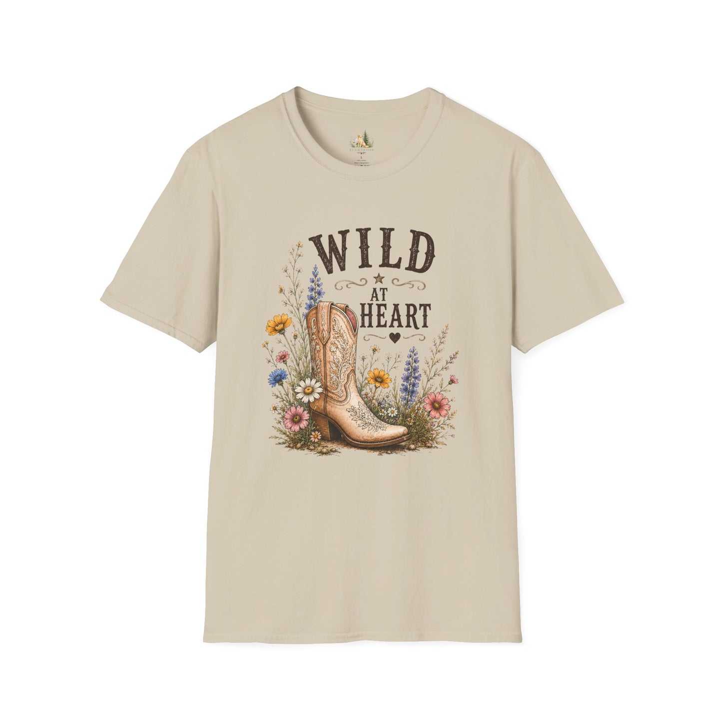 Wild at Heart Cowboy Boot T-Shirt – Floral Western Graphic Tee (Light Weight, Ultra Soft Tee)