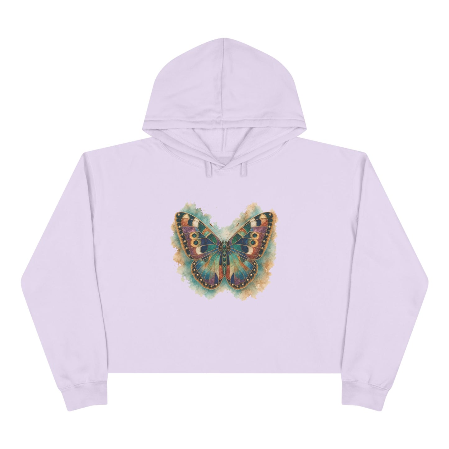 Butterfly Watercolor Crop Hoodie