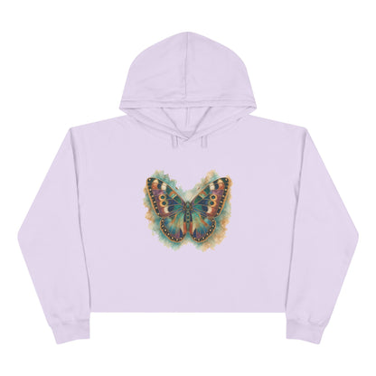 Butterfly Watercolor Crop Hoodie