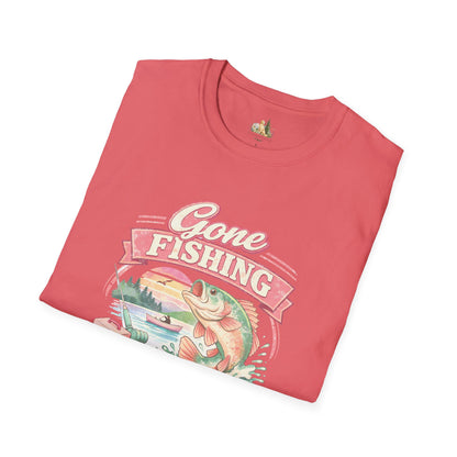 Gone Fishing T-Shirt – Retro Bass Fishing Graphic Tee (Catch You Later) Light Weight, Ultra Soft Tee