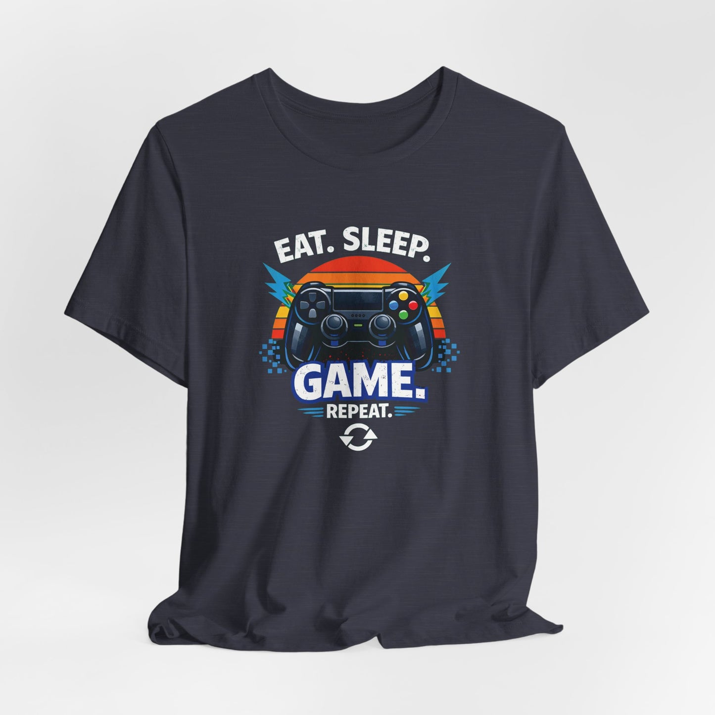 Gaming Controller Graphic Tee — "GAME" Retro Sunset Video Game T-Shirt