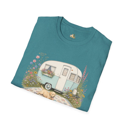 Vintage Camper T-Shirt — Cozy Caravan & Picnic Design(Light Weight, Ultra Soft)