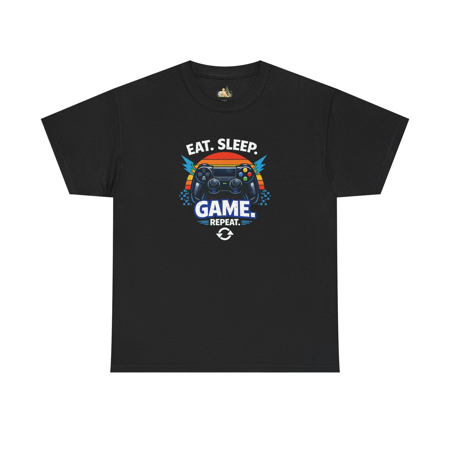 Gaming Controller Graphic Tee — "GAME" Retro Sunset Video Game T-Shirt (Heavy Weight Tee)