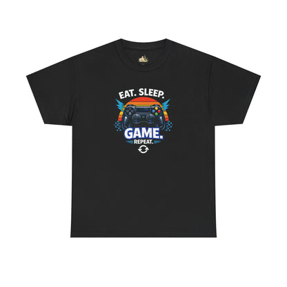 Gaming Controller Graphic Tee — "GAME" Retro Sunset Video Game T-Shirt (Heavy Weight Tee)
