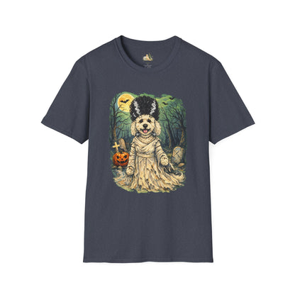 Unisex Halloween Dog Bride Of Barkenstein T-Shirt —What Tails Lurk Behind The Pines Collection