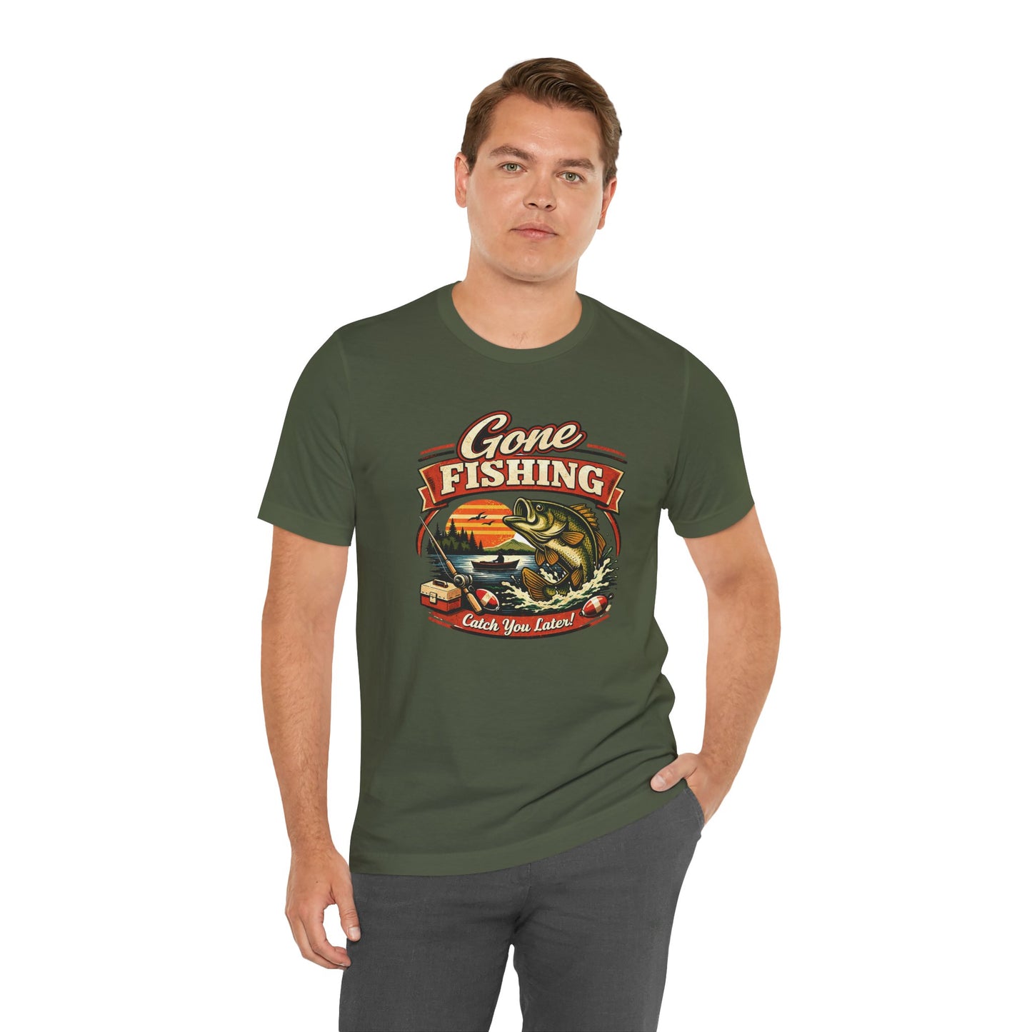 Gone Fishing Graphic Tee — "Gone Fishing, Catch You Later" Fishing T-Shirt