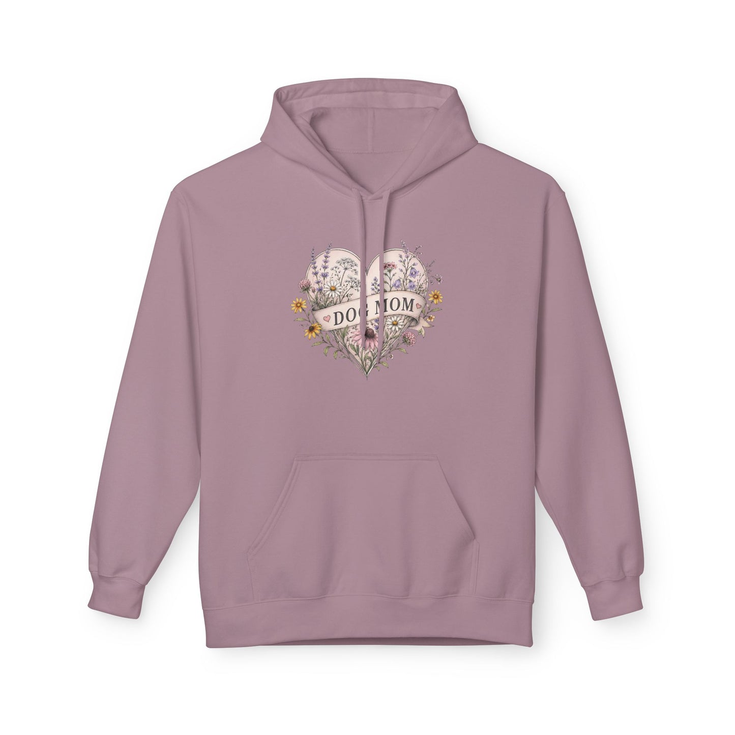 Hoodie — Floral Heart "Dog Mom" Graphic