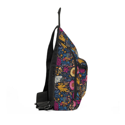 Floral Vintage Sling Bag — Compact Crossbody Backpack for Everyday & Travel