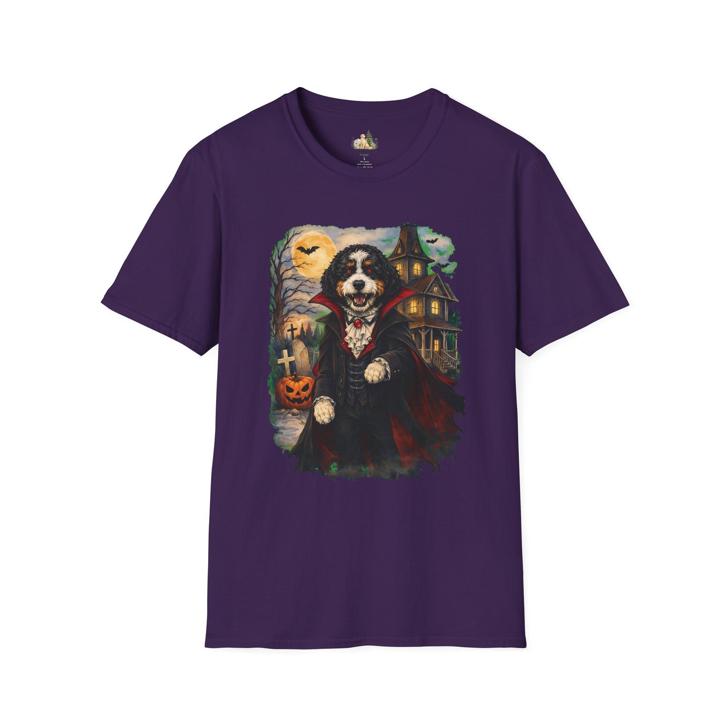 Unisex Halloween Bernese Mountain Dog Costume Tee – What Tails Lurks Behind The Pines Collection