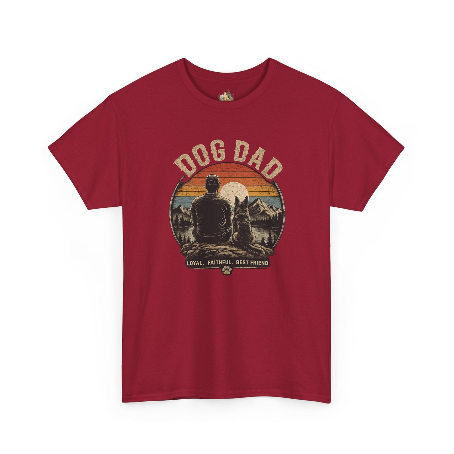 Dog Dad T-Shirt – Vintage "Loyal. Faithful. Best Friend." Graphic Tee for Dog Lovers