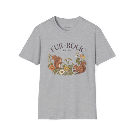 T-Shirt — "FUR-ROLIC" Squirrel Graphic Tee (Est. 2022) — Whimsical Nature Lover Shirt