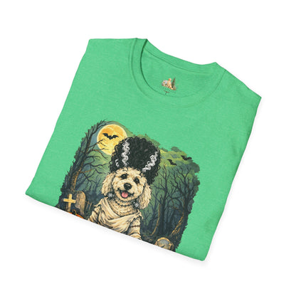 Unisex Halloween Dog Bride Of Barkenstein T-Shirt —What Tails Lurk Behind The Pines Collection
