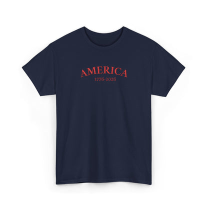 Unisex Embroidered America 1776-2026 T-Shirt (Heavy weight Tee)