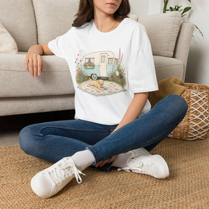 Vintage Camper T-Shirt — Cozy Caravan & Picnic Design(Light Weight, Ultra Soft)