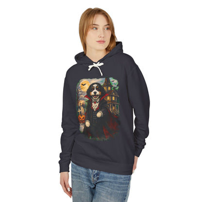 Unisex Halloween Bernese Mountain Dog Hooded Sweatshirt — What Tails Lurk Behind The Pines Collection