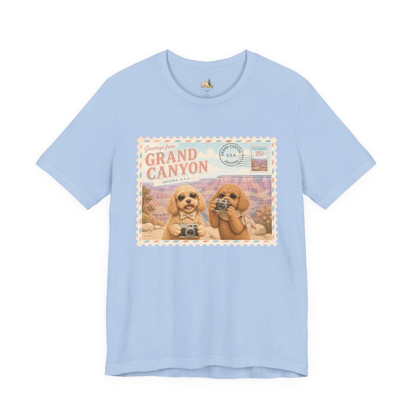 Grand Canyon Pups T-Shirt | Vintage Postcard Dogs Travel Design