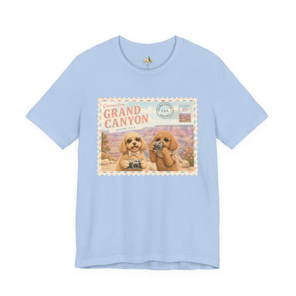 Grand Canyon Pups T-Shirt | Vintage Postcard Dogs Travel Design