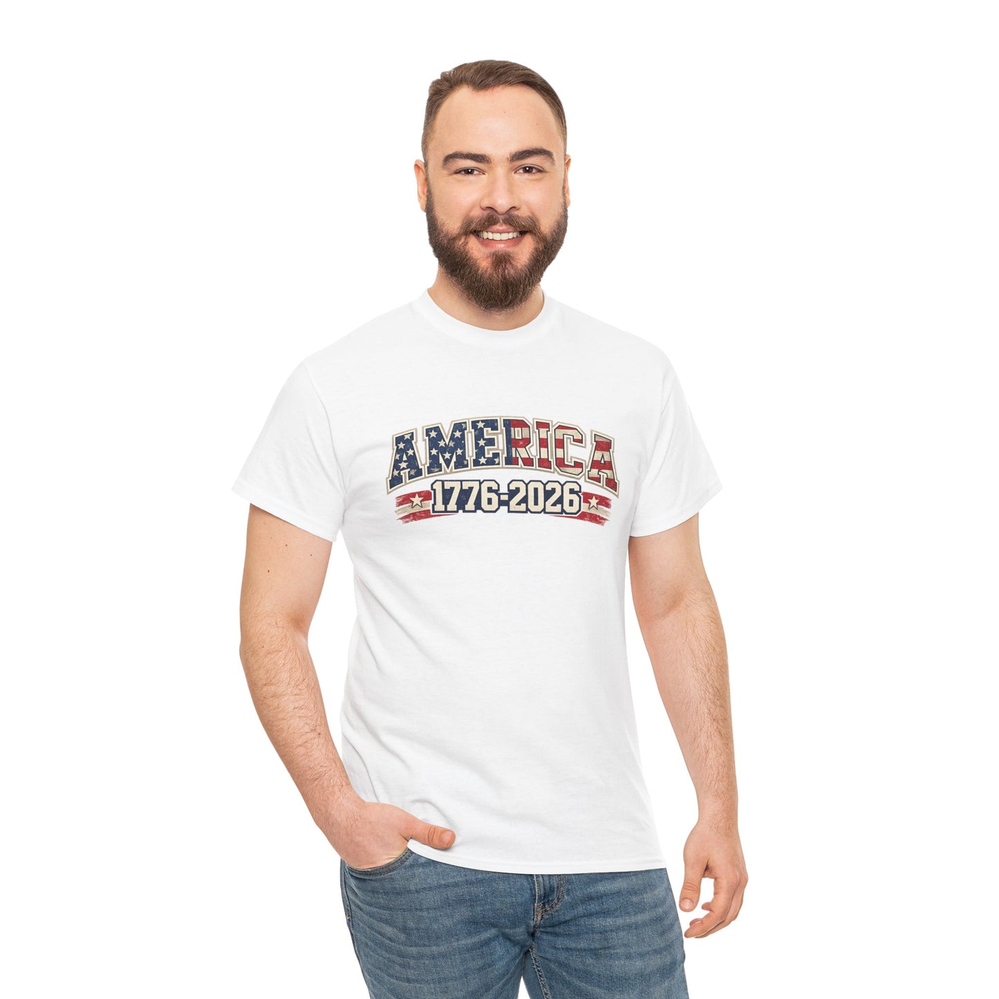 Unisex America 1776-2026 Patriotic Tee (Heavy Weight Cotton)