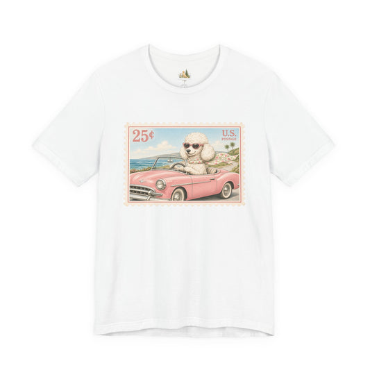 Vintage Pup Roadtrip T-Shirt — Retro Stamp Design (25)