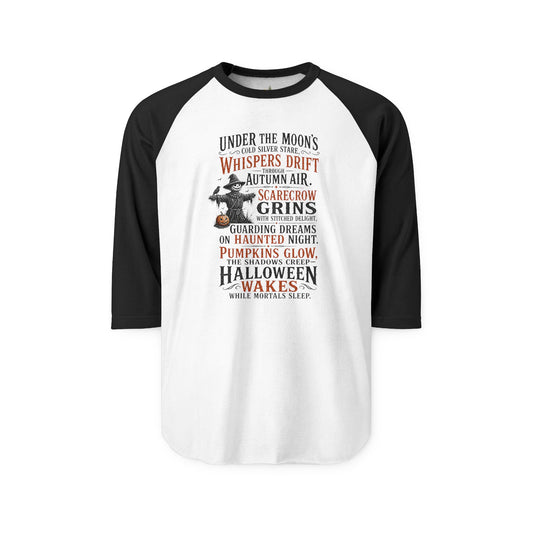 Halloween Raglan Shirt — 'Under the Moon's Whispers' Spooky Baseball Tee